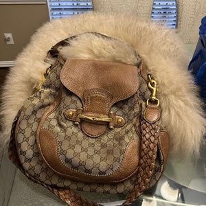 VINTAGE GG Canvas Large New Pelham Shoulder Bag